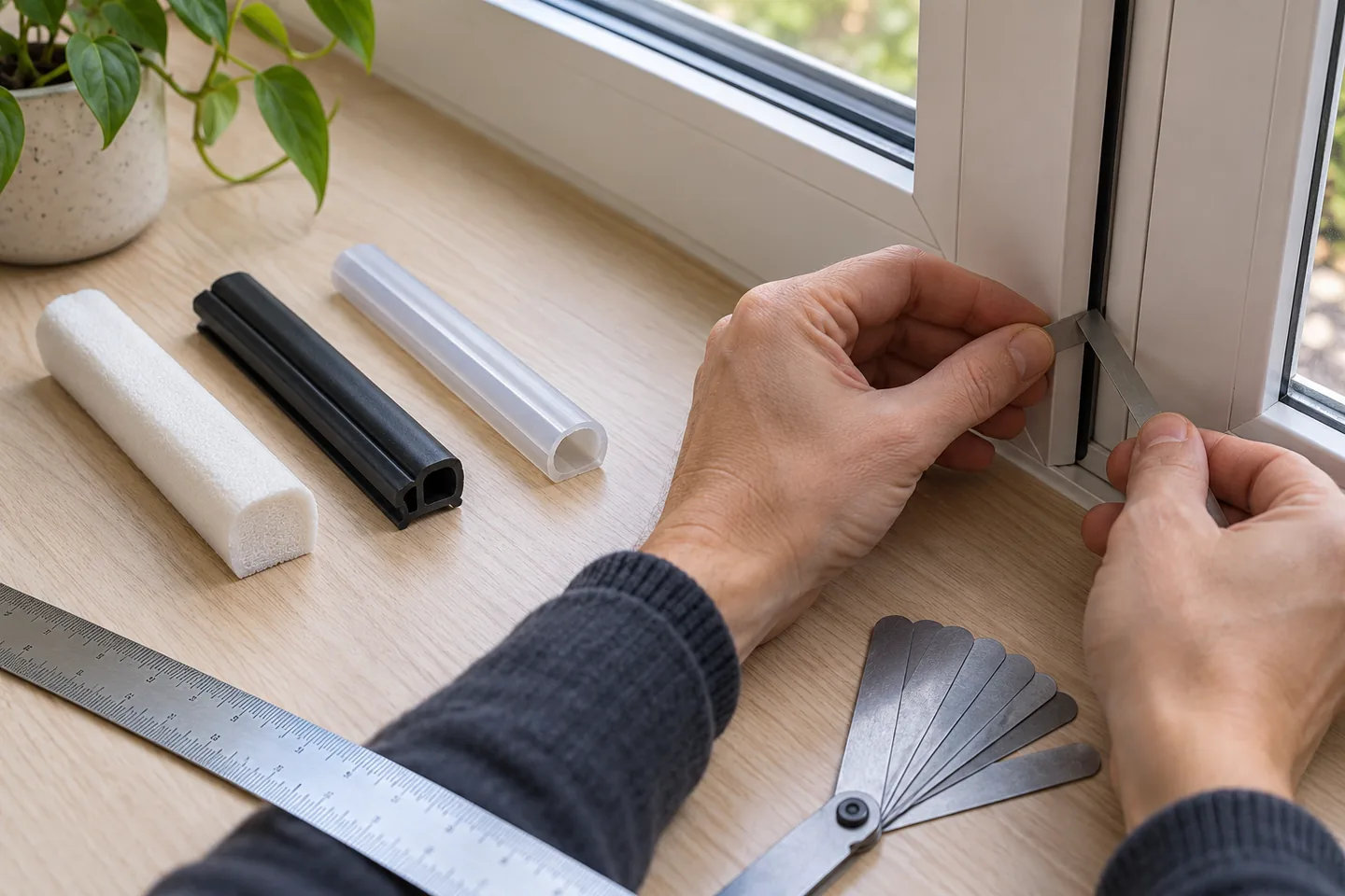 Comparación de perfiles de burlete autoadhesivo para ventana